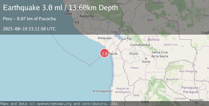 Map of OFF COAST OF TARAPACA, CHILE