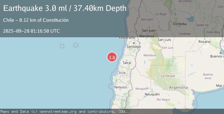 Map of OFF COAST OF MAULE, CHILE