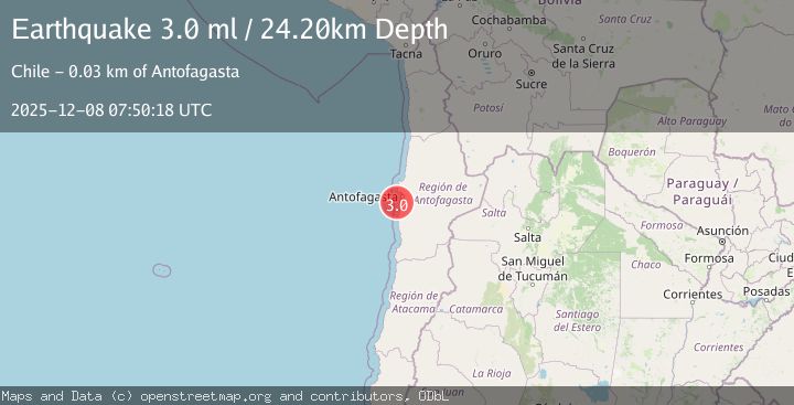 Map of OFFSHORE ANTOFAGASTA, CHILE