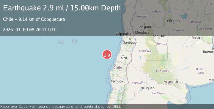 Map of OFF COAST OF MAULE, CHILE