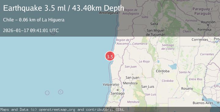 Map of OFFSHORE COQUIMBO, CHILE