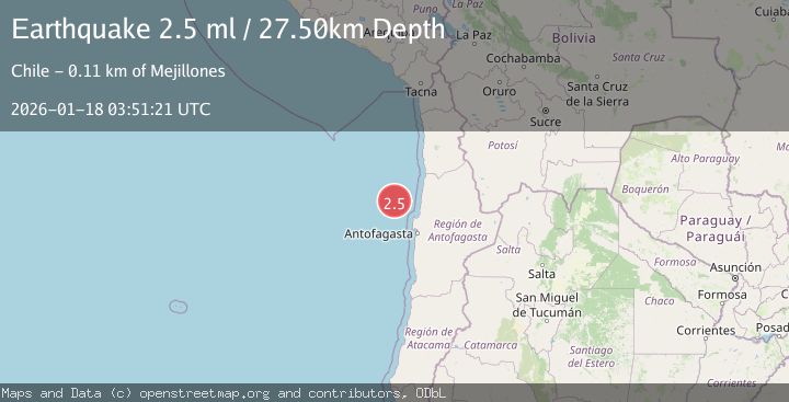 Map of OFF COAST OF ANTOFAGASTA, CHILE