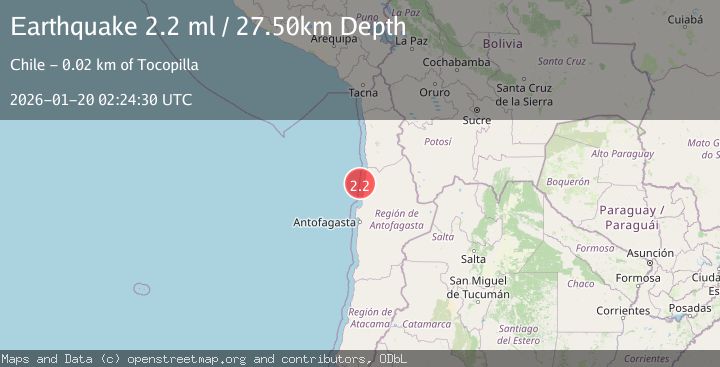 Map of OFFSHORE ANTOFAGASTA, CHILE