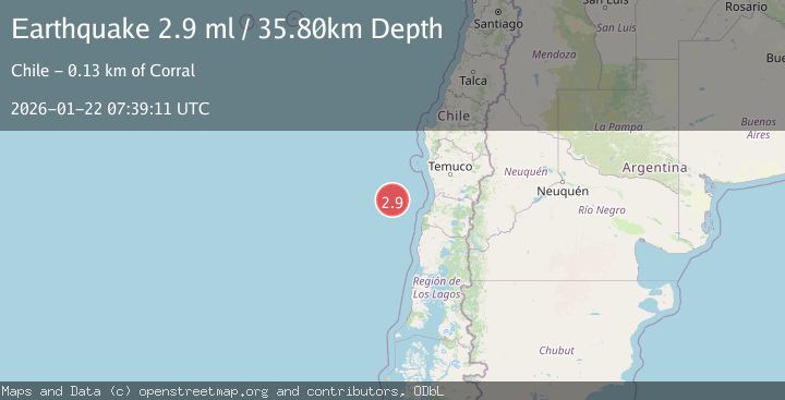 Map of OFF COAST OF LOS LAGOS, CHILE