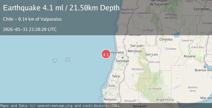Map of OFF COAST OF VALPARAISO, CHILE