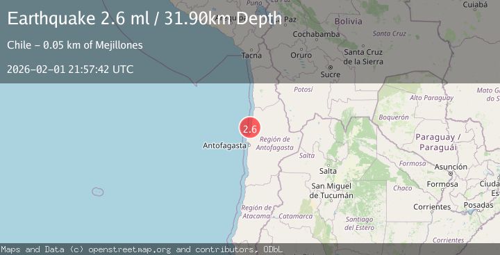 Map of OFFSHORE ANTOFAGASTA, CHILE