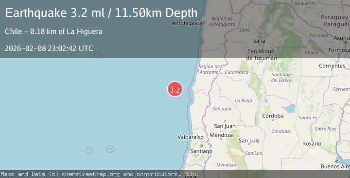 Map of OFF COAST OF COQUIMBO, CHILE