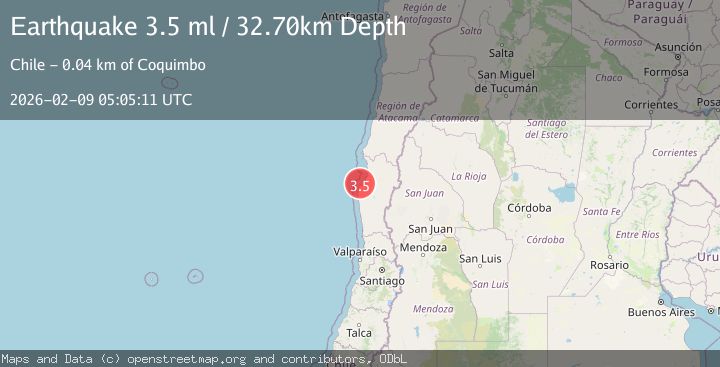 Map of OFFSHORE COQUIMBO, CHILE