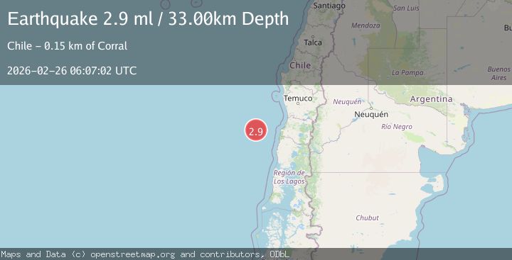Map of OFF COAST OF LOS LAGOS, CHILE