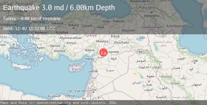 Map of TURKEY-SYRIA BORDER REGION