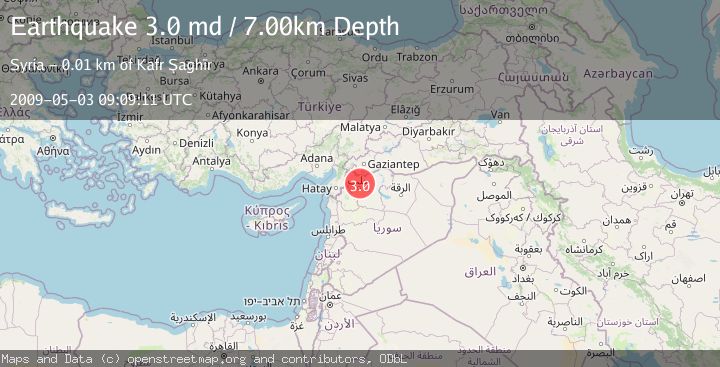 Map of TURKEY-SYRIA BORDER REGION