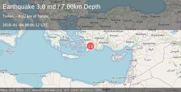 Map of DODECANESE ISLANDS, GREECE