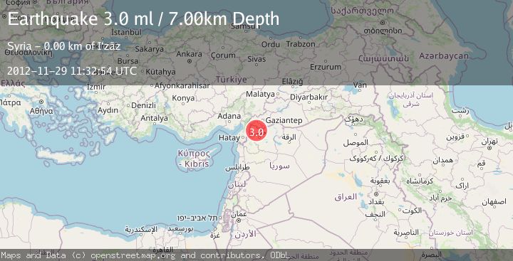 Map of TURKEY-SYRIA BORDER REGION
