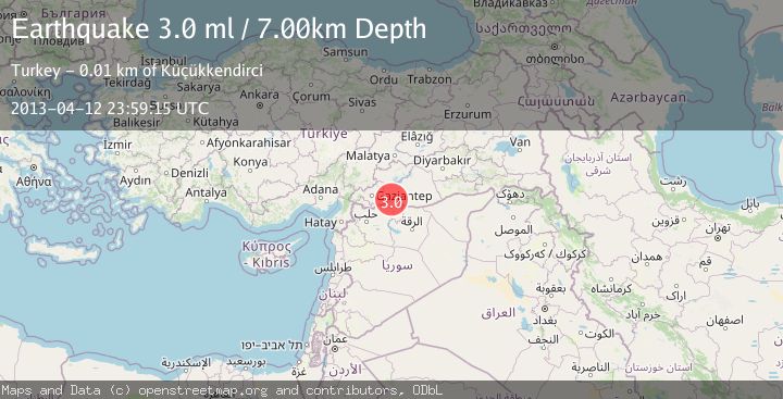 Map of TURKEY-SYRIA BORDER REGION