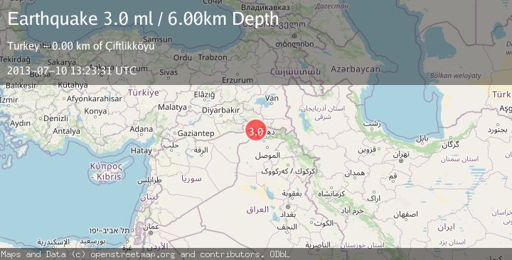 Map of TURKEY-SYRIA-IRAQ BORDER REGION