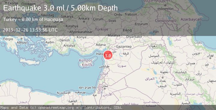 Map of TURKEY-SYRIA BORDER REGION