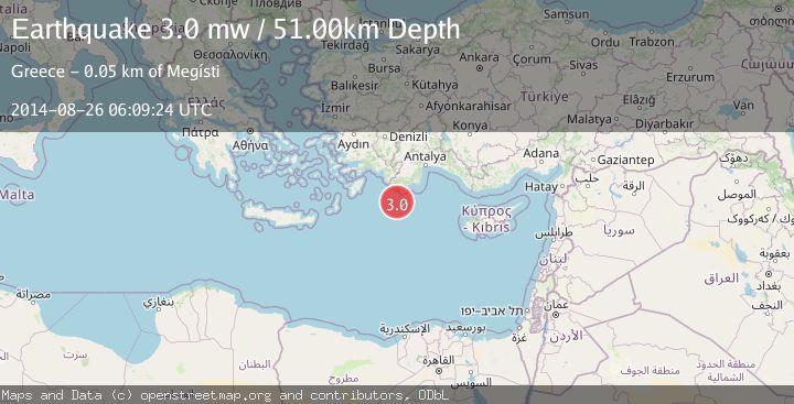 Map of EASTERN MEDITERRANEAN SEA