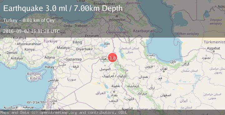 Map of TURKEY-IRAN-IRAQ BORDER REGION