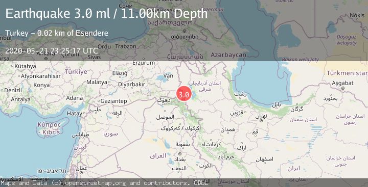 Map of TURKEY-IRAN-IRAQ BORDER REGION