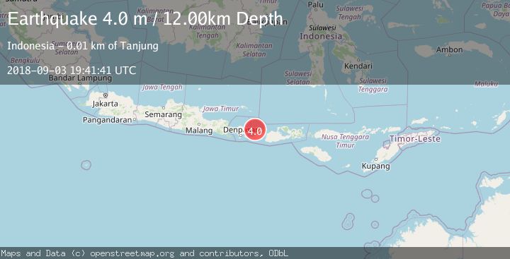 Map of LOMBOK REGION, INDONESIA