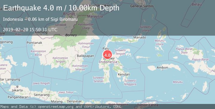 Map of SULAWESI, INDONESIA