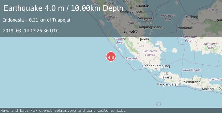 Map of SOUTHWEST OF SUMATRA, INDONESIA