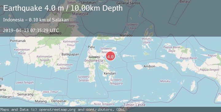 Map of SULAWESI, INDONESIA