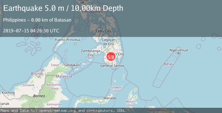 Map of MINDANAO, PHILIPPINES
