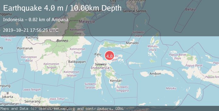 Map of SULAWESI, INDONESIA