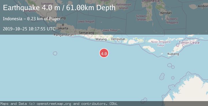 Map of SOUTH OF JAVA, INDONESIA