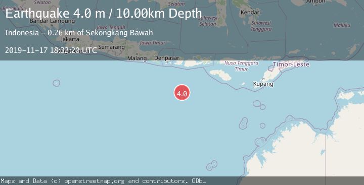Map of SOUTH OF LOMBOK, INDONESIA
