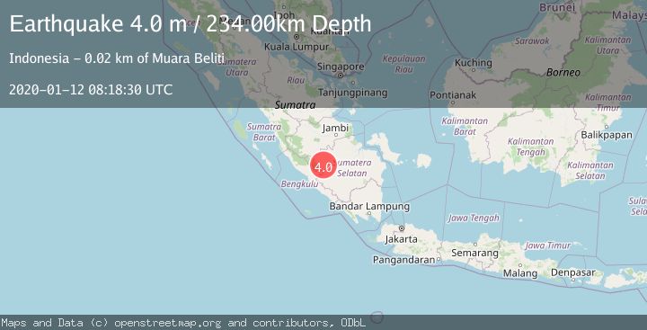 Map of SOUTHERN SUMATRA, INDONESIA