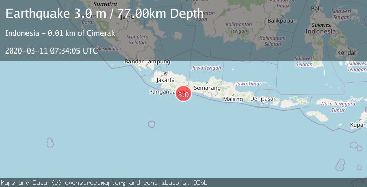 Map of JAVA, INDONESIA