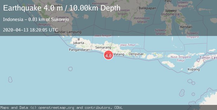 Map of JAVA, INDONESIA