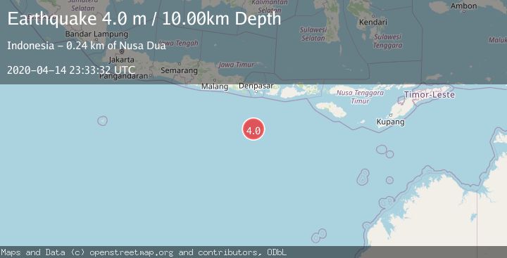 Map of SOUTH OF BALI, INDONESIA