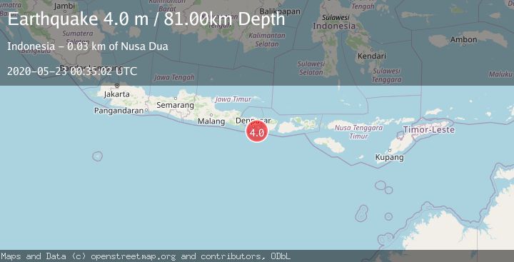Map of BALI REGION, INDONESIA