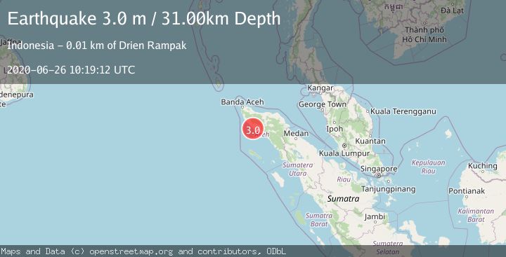 Map of NORTHERN SUMATRA, INDONESIA