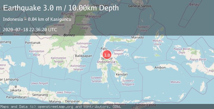 Map of SULAWESI, INDONESIA