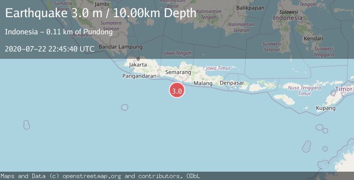Map of JAVA, INDONESIA