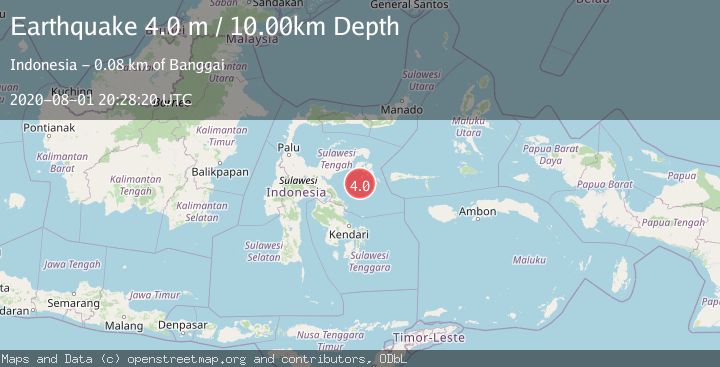 Map of SULAWESI, INDONESIA