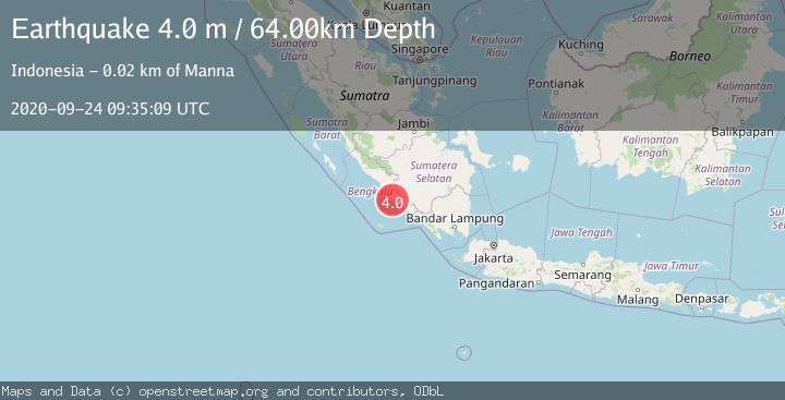 Map of SOUTHERN SUMATRA, INDONESIA