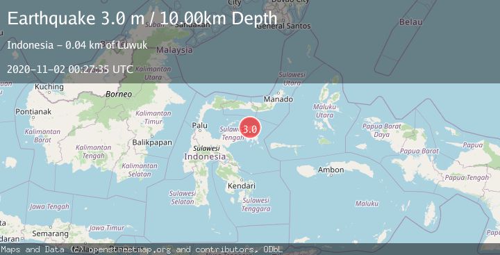 Map of SULAWESI, INDONESIA