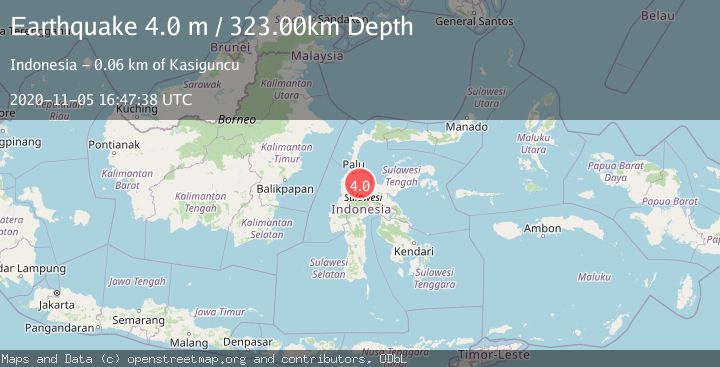 Map of SULAWESI, INDONESIA