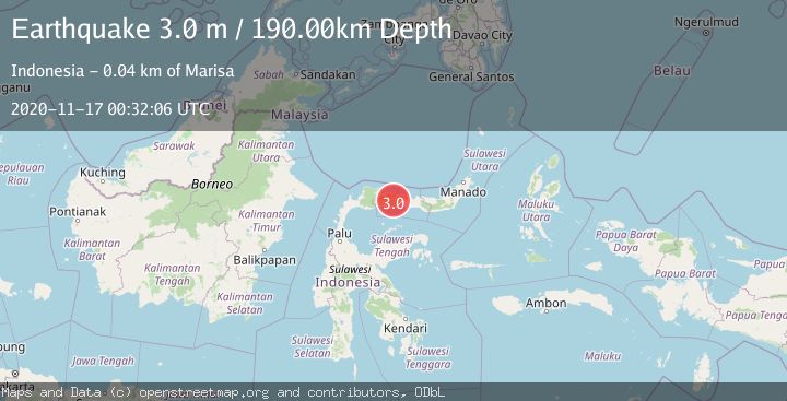 Map of MINAHASA, SULAWESI, INDONESIA