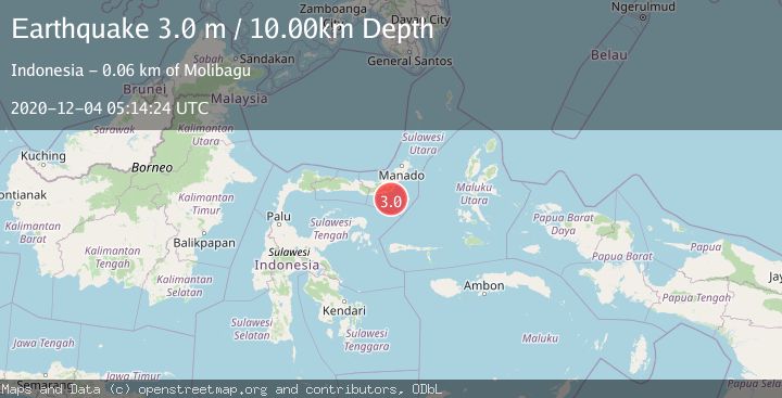 Map of MINAHASA, SULAWESI, INDONESIA