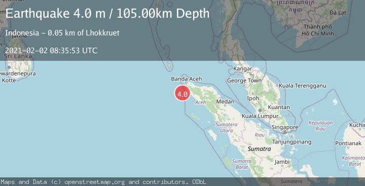 Map of OFF W COAST OF NORTHERN SUMATRA