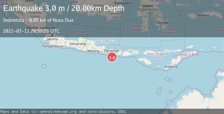 Map of SOUTH OF BALI, INDONESIA