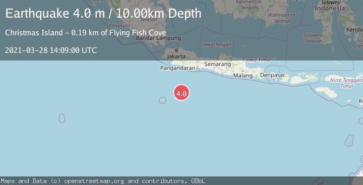Map of SOUTH OF JAVA, INDONESIA