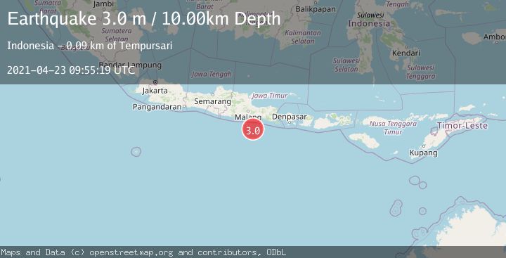 Map of SOUTH OF JAVA, INDONESIA