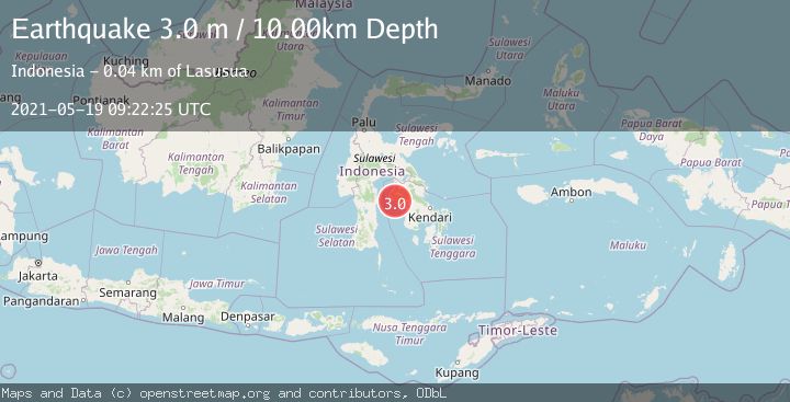 Map of SULAWESI, INDONESIA